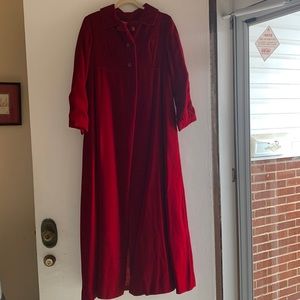 Beautiful 70s Vintage Red Velvet Dress Coat